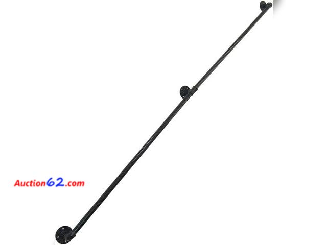 Lot 44-180 - DIYHD 16FT Wall Mount Pipe Handrail for Stairs,Industrial Rustic Black Indoor Deck Hand Rail See All Photo's E-Commerce Return, A basic insp...