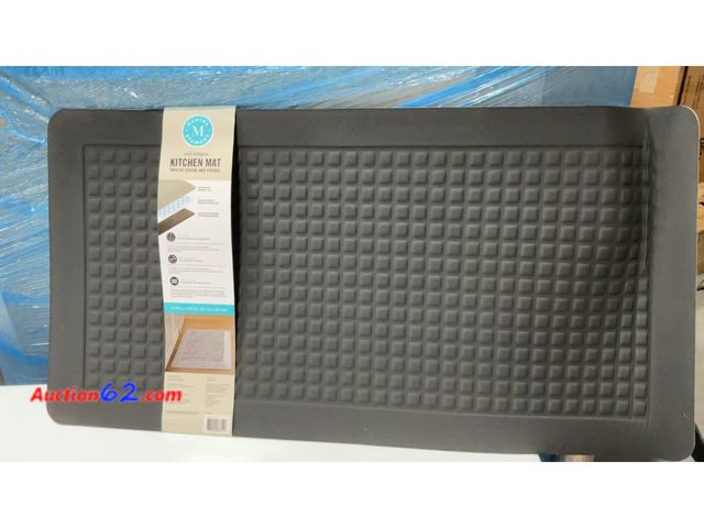 Lot 44-184a - Martha Stewart Mira Modern Heathered Anti-Fatigue Air-Infused Kitchen Mat, Beige, 19.6"x39" See All Photo's E-Commerce Return, A basic inspe...