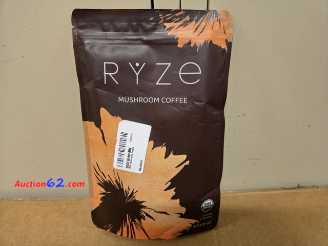 Lot 44-6753g - RYZE Mushroom Coffee, Organic 6 Mushrooms with Lion's Mane, Reishi, Cordyceps, Shiitake, King Trumpet &amp; Turkey Tail, Instant Coffee Powd...