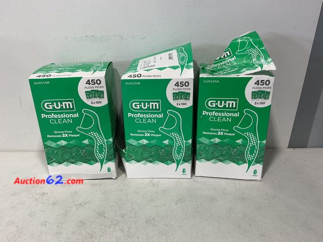 Lot 44-546j - GUM Professional Clean Floss Picks  150 Count (Pack of 3) See All Photo's Not Tested E-Commerce Return, A basic inspection has been given to...