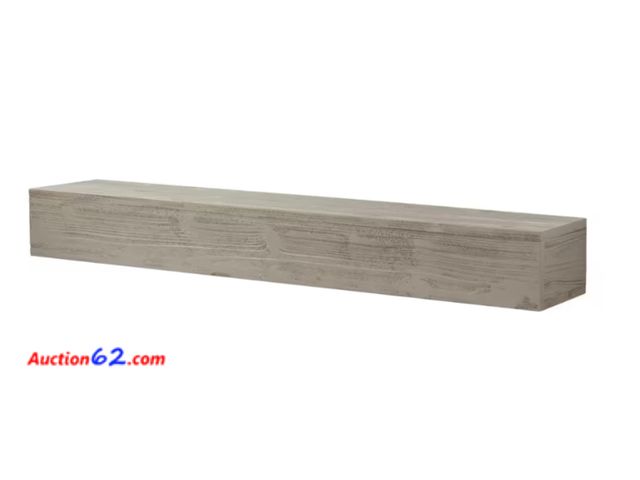 Lot 44-584p - Retail value $195- 72 in. W x 9 in. D Decorative Wall Shelf Fireplace Mantel Rustic Mantel for Wall Fireplace Decor (Gray) Appears New, A ba...