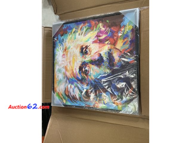 Lot 44-1155j - Stupell Abstract Einstein Portrait Framed Wall Art 17x17 Appears New, A basic inspection has been given to this item. Sold AS-IS. Not Tested