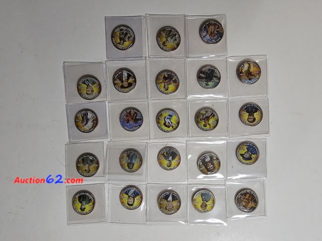 Lot 44-8374f - 23 COLORIZED KENNEDY CLAD HALF DOLLARS FROM THE LEGENDS OF THE WEST COLLECTION. FEATURES LOTS OF VILLIANS AND HEROES LIKE BILLY THE KID, BUT...