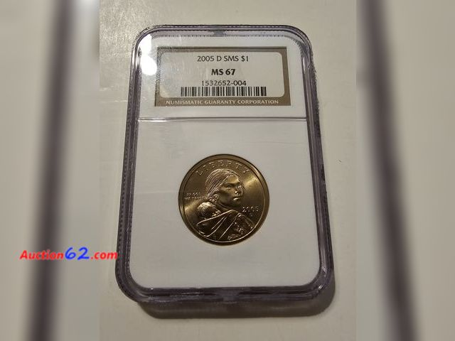 Lot 44-8358w - 2005-D SMS (SPECIAL SATIN FINISH) SACAGAWEA DOLLAR GRADED MS67 (MINT STATE BY NGC). MINTED IN DENVER.-NT
