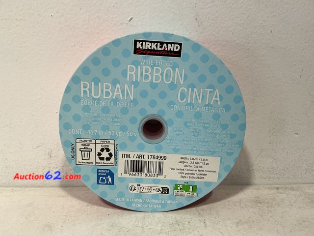 Lot 44-613j - Kirkland Wire-Edged Ribbon 1.5 Inch x 50 Yard
 Not Tested See All Photo's Appears New, A basic inspection has been given to this item. Sold ...
