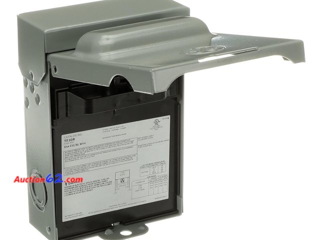 Lot 44-1618p - ABB TF30RCP • Weatherproof Fused AC Disconnect Switch • AC Disconnect 30A 240V • 1 Phase N3R • Horsepower Rated • 10kAIC Appears New, A basi...