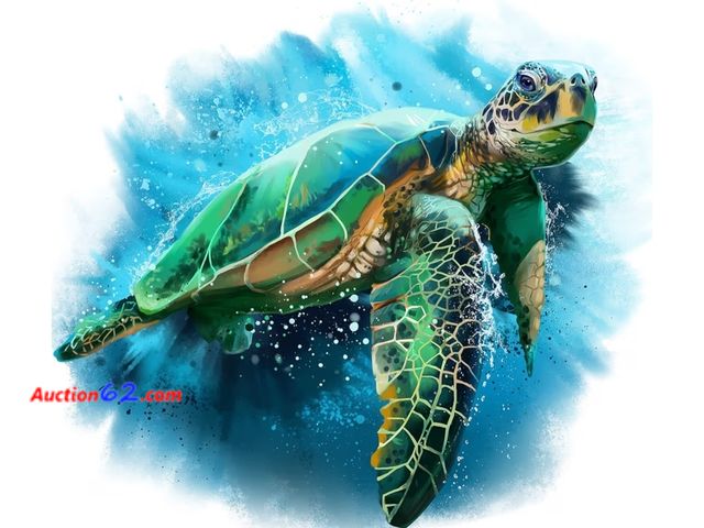 Lot 44-6544r - Fangkissu DIY 5D Diamond Painting Kit for Adults, Full Drill Big sea Turtle Diamond Art Painting by Number Kit 12x16inch Appears New, A basi...