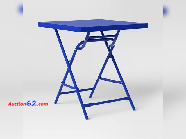 Lot 44-901f - Metal Slat Folding Table Blue - Room Essentials Not Tested Appears New, A basic inspection has been given to this item. Sold AS-IS.