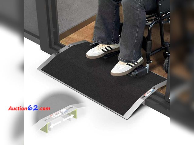 Lot 44-2899e - $93.99 Retail price - Nuvium Bridge Threshold Ramp for Doorways, 27.6 x 17 in, 1.6 in High Appears New, A basic inspection has been given to...