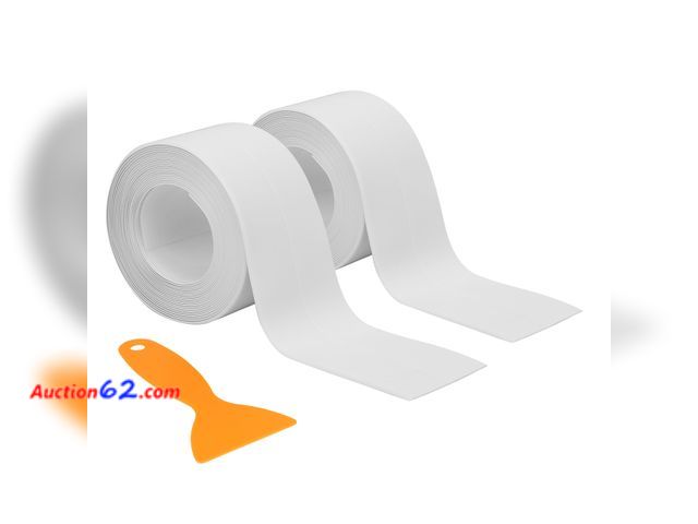 Lot 44-894e - Caulk Tape 2 Rolls Self Adhesive Waterproof White Sink Caulking Sealant Tape, Bathroom Caulk Strip for Bathtub, Toilet, Countertop, Sink, Sh...