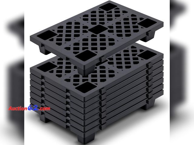 Lot 44-895w - $119.98 Retail price - Singhoow 8 Pcs Plastic Pallets for Basement Storage Nestable Moisture Waterproof Lightweight Floor Pallets with Breat...