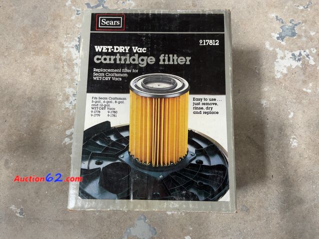 Lot 44-1602t - Sears Wet-Dry Vac Cartridge Filter 217812 - Replacement Filter Not Tested See All Photo's