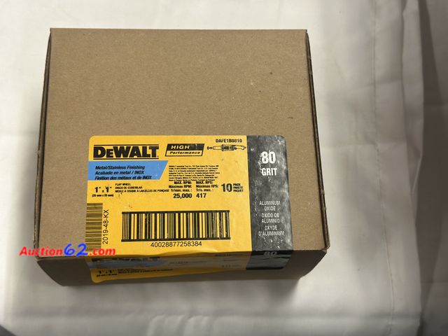 Lot 44-6081a - 10-pack of DEWALT High-Performance Mounted Flap Wheels (Model DAFE1B0810)Abrasive Type: Coated Flap WheelDimensions: 1" Face Width × 1/4" Sh...