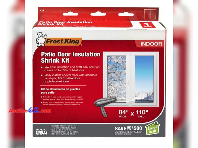 Lot 44-1867a - Frost King V76H Shrink Window Kit 84-Inch by 110-Inch, Clear See All Photo's Appears New, A basic inspection has been given to this item. So...