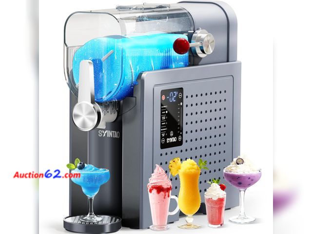 Lot 44-806 - $159.98 Retail price - SYINTAO 2-in-1 Slushie &amp; Soft Serve Ice Cream Maker, No-Ice-Needed Frozen Drink Machine with LED Display, 6 Prese...