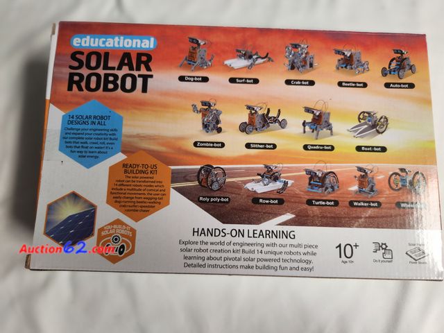 Lot 44-2304b - 1 Educational Solar Robot 14 solar robot designs in all Build bots that walk, crawl, roll, even bots that float on water. Its a fun way to l...