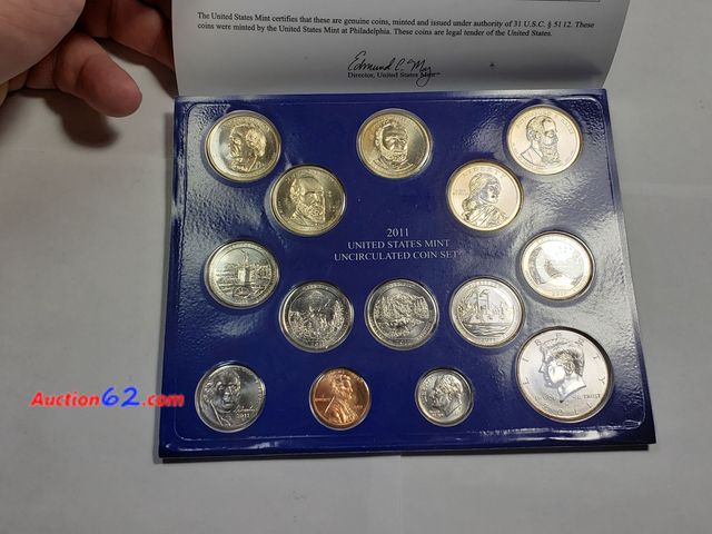 Lot 44-8510p - 2011 PHILADELPHIA MINT SET - 14 COINS TOTAL! ONE OF THE LARGEST MINT SETS EVER MADE. INCLUDES ANDREW JOHNSON, ULYSSES S. GRANT, RUTHERFORD B...