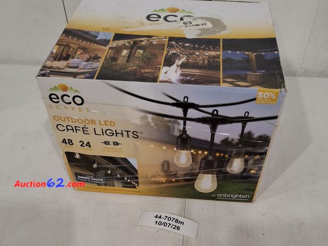 Lot 44-7078m - LED outdoor string lights 48 ft Edison Vintage weatherproof ETL commercial grade strand with  shatterproof bulbs, decorative hanging lights ...