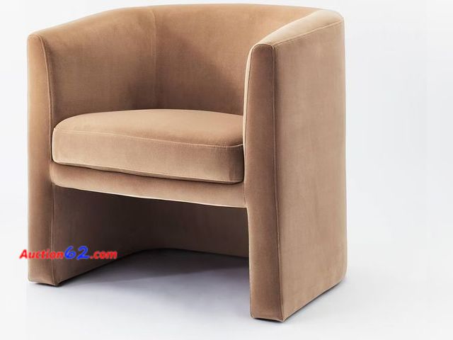 Lot 44-70q - Retail of $360- (Bent) Vernon Upholstered Barrel Accent Chair - Threshold™ designed with Studio McGee E-Commerce Return