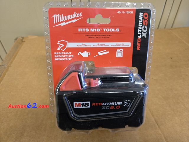 Lot 44-6517p - Milwaukee M18 Redlithium XC Li-Ion Tool Battery 5.0 Ah Appears New, A basic inspection has been given to this item. Sold AS-IS.