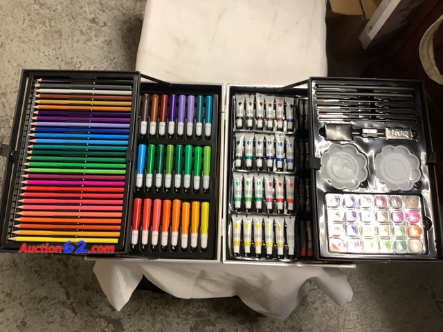 Lot 44-6093a - 145 pc Art set in Case, Marker’s, Color Pencils,  Oil Based, Paint, and Many More Awesome Items Included. Appears New, A basic inspection ha...