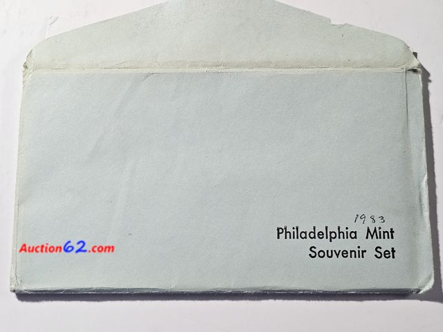 Lot 44-8327i - VERY RARE 1983 PHILADELPHIA SOUVENIR SET. COMES WITH A MEDAL OF THE U.S. MINT IT WAS MADE, KENNEDY HALF DOLLAR. WASHINGTON QUARTER, ROOSEVEL...