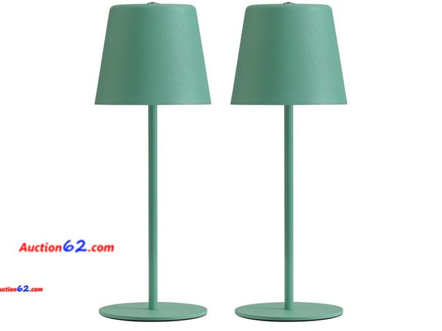 Lot 44-4090f - NEWSEE (green, 2pcs) LED Wireless Bottle Rechargeable Portable Cordless Table Lamps, 3 Color Dimmable Battery, 5000mAh Waterproof Lights for...