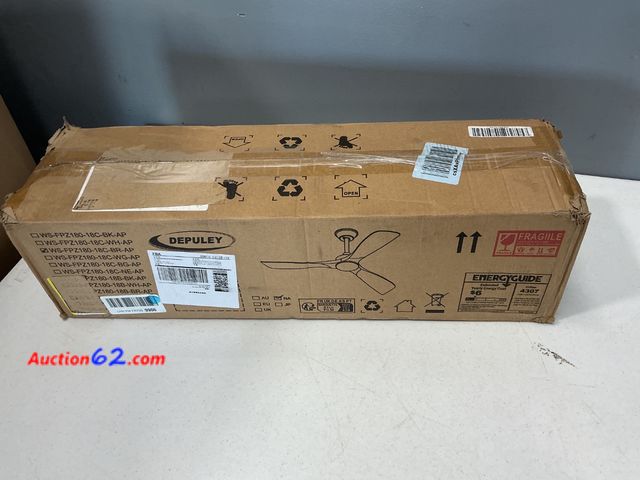 Lot 44-2740w - $150 Retail price - DEPULEY 42" 52" 3-Blade Ceiling Fan with Light Appears New, A basic inspection has been given to this item. Sold AS-IS. ...