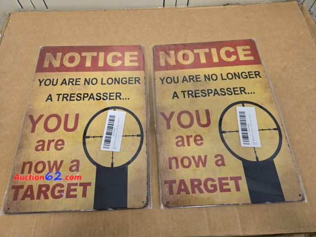Lot 44-6514k - Lot of 2, 8x12in Metal Signs No Longer Trespassers  Appears New, A basic inspection has been given to this item. Sold AS-IS.