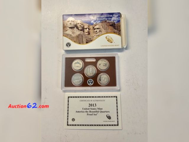 Lot 44-8545o - VERY PRICEY 2013-S NATIONAL PARK QUARTERS PROOF SET WHITE MOUNTAIN, PERRY'S VICTORY, GREAT BASIN, FORT MCHENRY AND MOUNT RUSHMORE. IN ORIGIN...