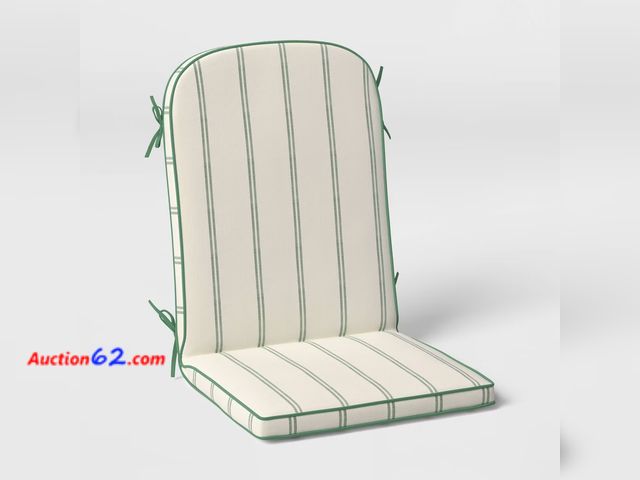Lot 44-161p - Retail of $40 - 21"x43" Striped Curved Outdoor One Piece Chair Cushions Cream - Threshold™ designed with Studio McGee- Slightly Dirty  E-Com...