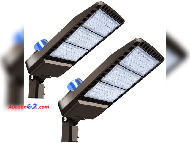 Lot 44-1693w - $159.99 Retail price - Juyace 300W LED Parking Lot Light Slip Fitter Mount Dusk to Dawn Outdoor Lighting Exterior Flood Commercial Outside I...