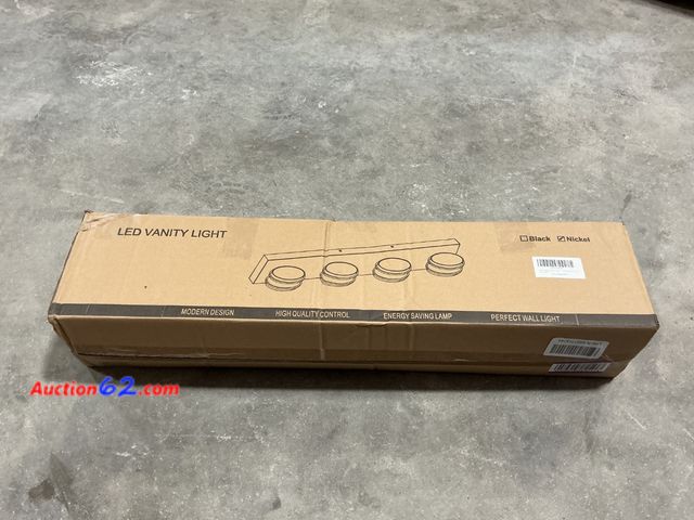 Lot 44-408 - $85.99 Retail price - Bicrink Brushed Nickel Vanity Lights for Bathroom, 4-Light Bathroom Light Fixtures Over Mirror, LED Dimmable Bath Ligh...
