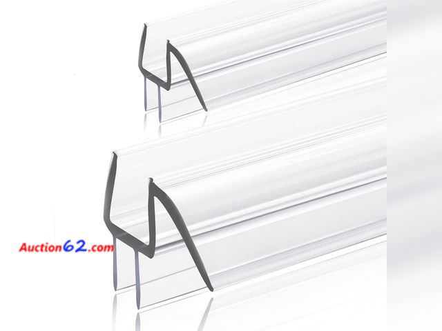 Lot 44-810w - GEZMR 2-Pack Ultra Clear Shower Door Bottom Seal (3/8'' X 39'', Polycarbonate) Frameless Glass Shower Door Seal Strip Shower Door Sweep - St...