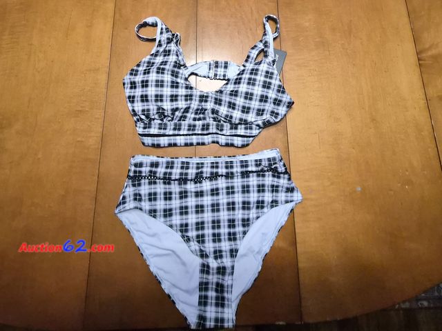 Lot 44-3047t - New Size Medium - Aqua Eve Womens High Waist Swimsuit - New - See Pictures