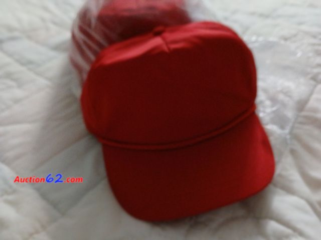 Lot 44-2315b - Twelve  new red hats.  Great for printing logos or designs.  See photos. 1. Appears New, A basic inspection has been given to this item. Sol...