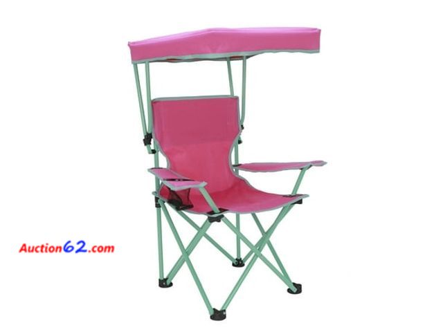Lot 44-1551m - Ozark Trail Kids Canopy Chair with Safety Lock (125 Lb. Capacity)  Pink/Green See All Photo's Not Tested Appears New, A basic inspection has...