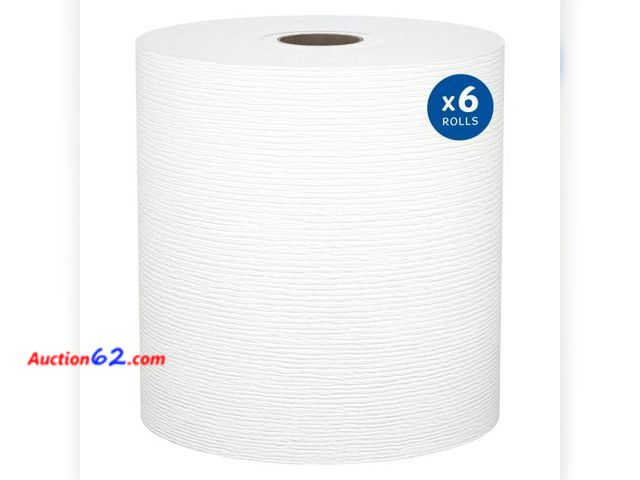 Lot 44-106b - Kleenex Professional Universal Hard Roll Paper Towels, Bulk (50606), 1.75" Core, Premium Absorbency Pockets, White (6 Rolls at 600' Each, 3,...