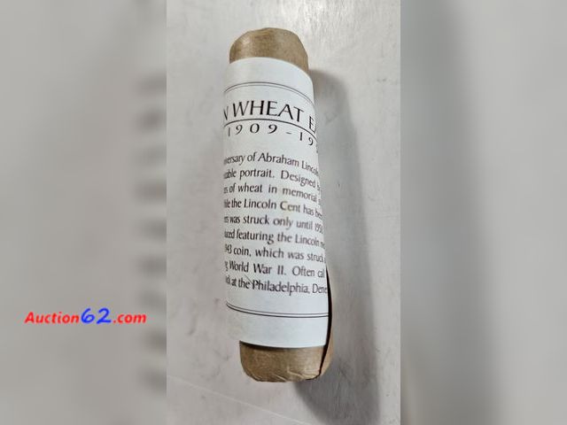 Lot 44-8345q - ROLL OF VARIOUS DATE AND MINT MARK LINCOLN WHEAT CENTS RANGING FROM 1909 - 1958.-NT