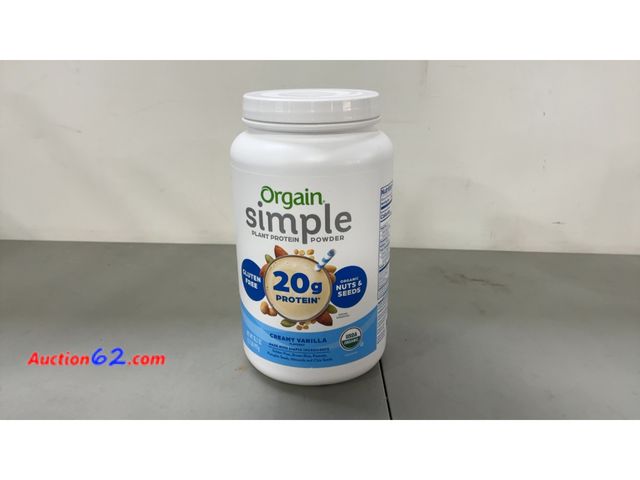 Lot 44-1648j - Orgain Simple Plant Protein Powder Creamy Vanilla Not Tested See All Photo's Appears New, A basic inspection has been given to this item. So...
