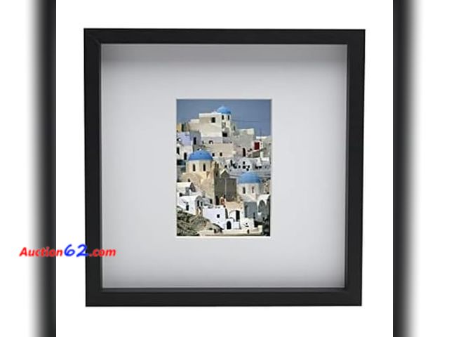 Lot 44-1165i - Mikasa 16x16 in. Gallery Frame, 2 mm Beveled Mat, Vertical or Horizontal Display, Black Appears New, A basic inspection has been given to th...