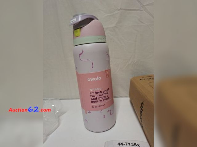 Lot 44-7136x - Owala free sip insulated stainless steel water bottle with straw for sports, travel and school BPA-free sports water bottle, 24 oz  Appears ...
