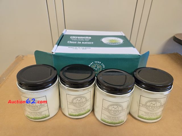 Lot 44-6550p - Citronella Candles Outdoor, Large Citronella Scented Candles Indoor, 4 Pack Citronella Candles Set Gifts, 7.5 oz Soy Wax Jar Candles for Hom...