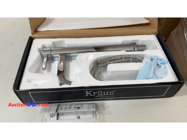 Lot 44-1697m - $150 Retail price - Kraus Glass Vessel Sink and Faucet Combo See All Photo's Not Tested Appears New, A basic inspection has been given to th...