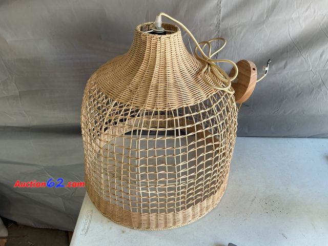 Lot 44-207m - $159.99 Retail price - Hgrtaegs Rattan Pendant Lights, Hand-Woven Large Wicker Chandelier Boho Pendant Light Bamboo Basket Hanging Light for...