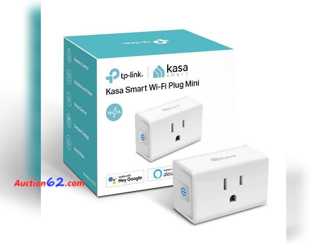 Lot 44-1880a - Kasa Smart Plug Ultra Mini 15A, Smart Home Wi-Fi Outlet Works with Alexa, Google Home, No Hub Required, UL Certified, 2.4G WiFi Only, 1-Pack...