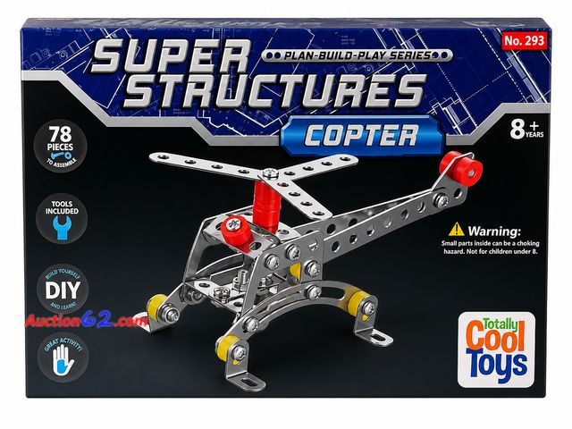 Lot 44-6057m - Super structure battle plane 83 pc DIY from totally cool toys. Ages 8+. See photo Appears New, A basic inspection has been given to this ite...