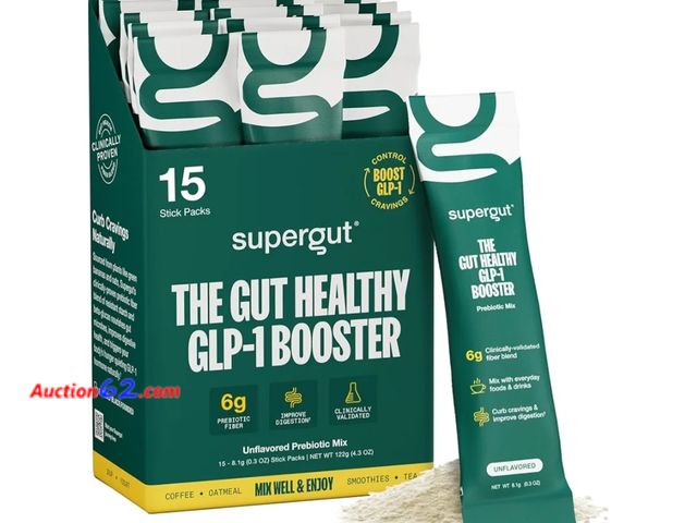 Lot 44-6537r - Supergut Gut Healthy GLP-1 Booster - High Fiber GLP-1 Supplement Powder for Women &amp; Men - Sugar-Free Drink Mix for Gut Health (15 Servin...