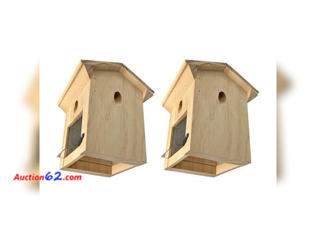 Lot 44-9037m - Carpenter Bee Traps for Outside, Piched Roof Nature Hanging Wood Boring Bee Trap for Outdoor Insect Trap Appears New, A basic inspection has...