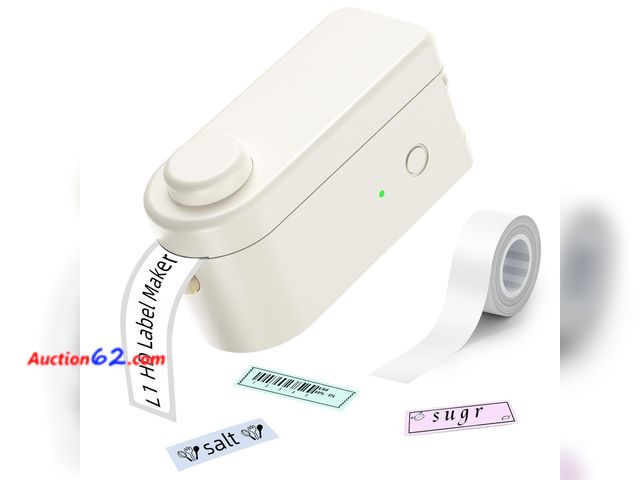 Lot 44-9234 - Makeid L1 HD Label Maker Machine with Tape - Portable &amp; Rechargeable Label Makers Compatible with 9 12 16mm Waterproof Tape - Mini Bluet...